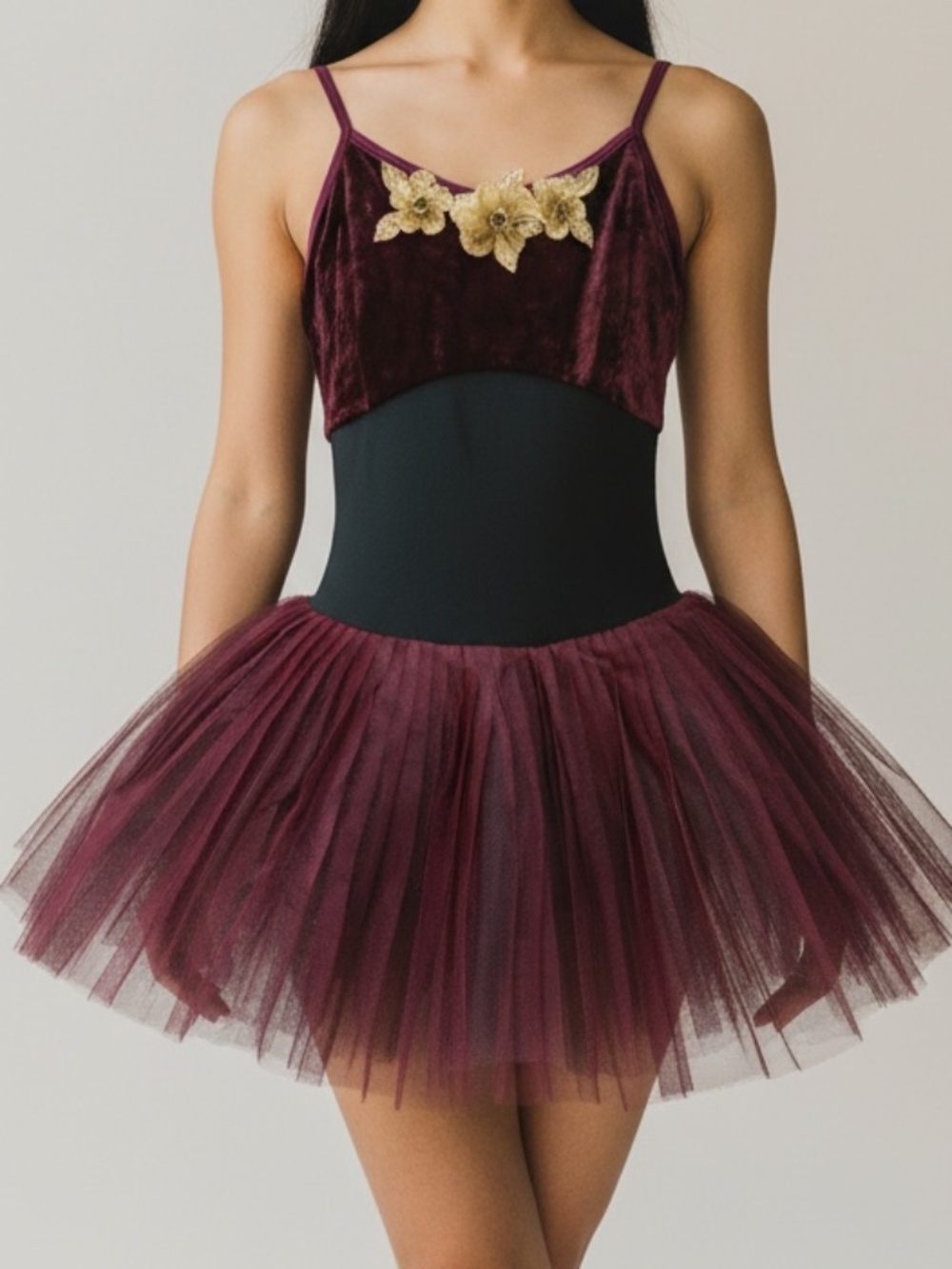 ✨ WEAR MOI LONDON | Nine-Layer Ballet Tulle | Burgundy & Black | Adult Medium ✨